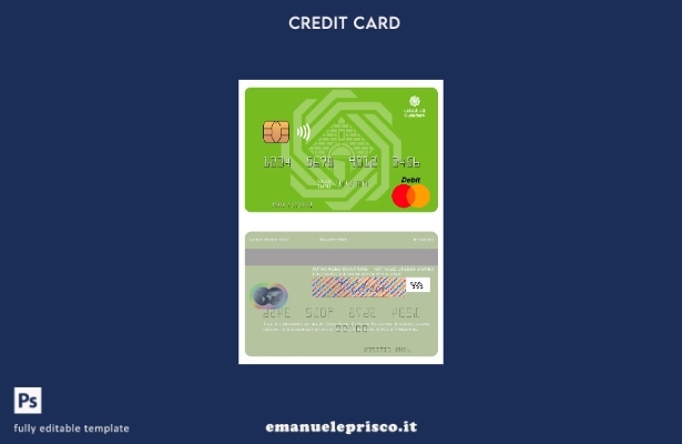 modello di carta mastercard Palestine Al Quds Bank in stile verificato